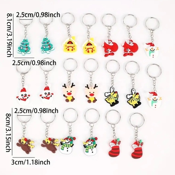 🔴 5 for $10 ONE Holiday Festive Christmas Tree in Hat Ring Key Chain - Picture 6 of 6